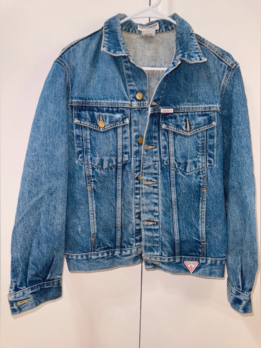 90’s Vintage Guess by George Marciano Blue Denim Trucker Jacket